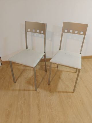SILLAS METALICAS COCINA BLANCAS