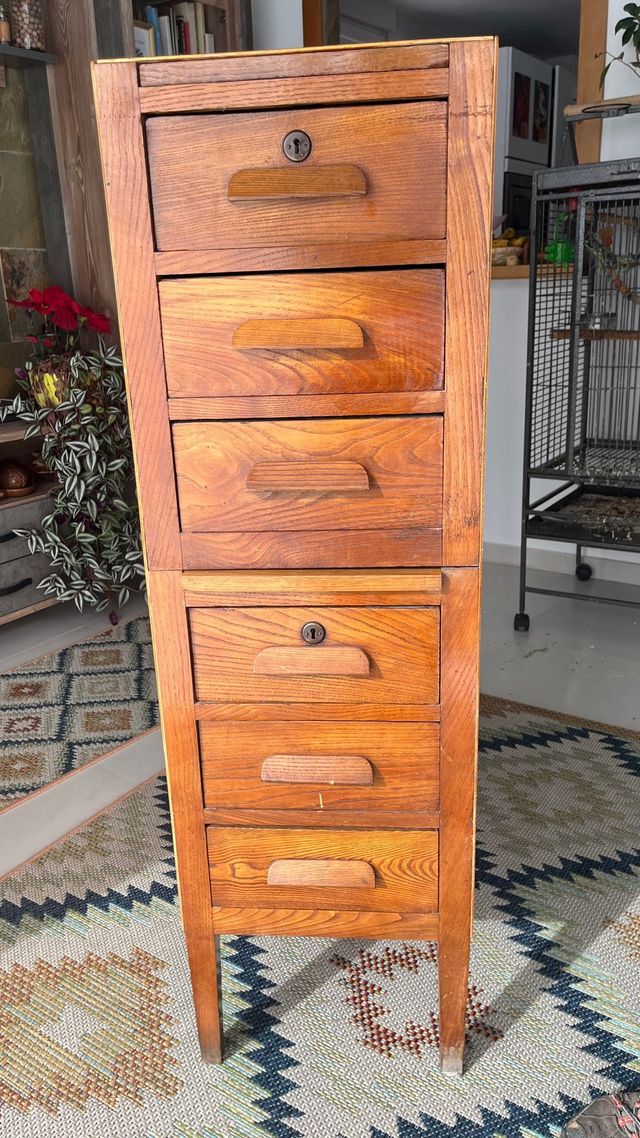 Archivador madera vintage años 70
