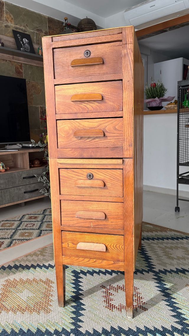Archivador madera vintage años 70