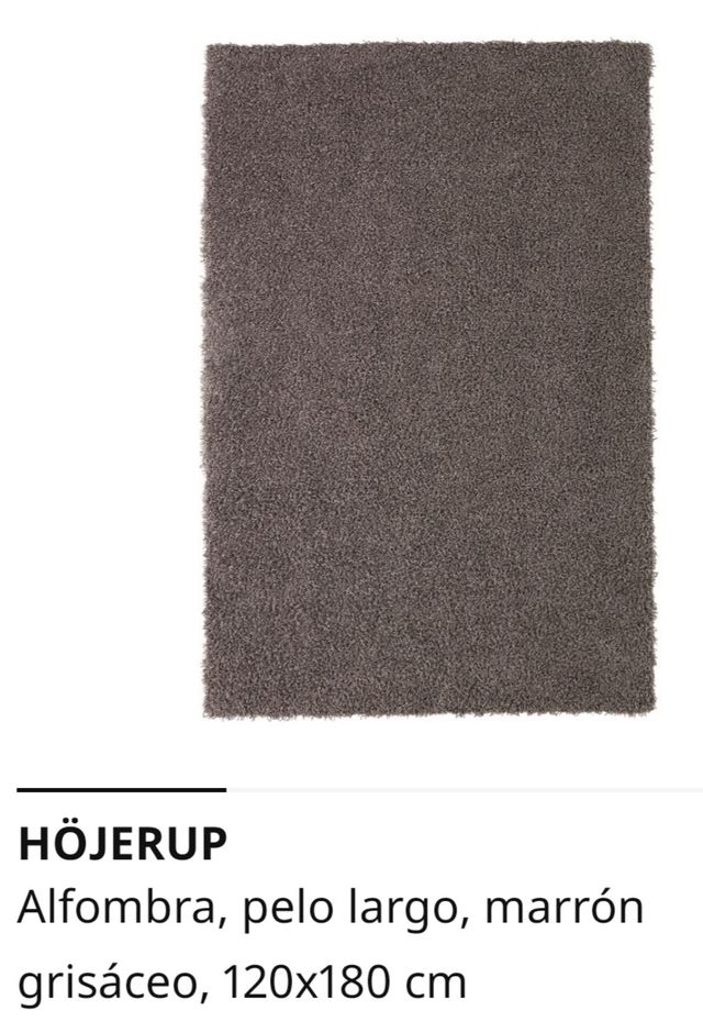 Alfombra Ikea gris topo pelo largo