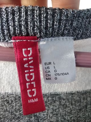 Jersey fino H&M t.L seminuevo 
