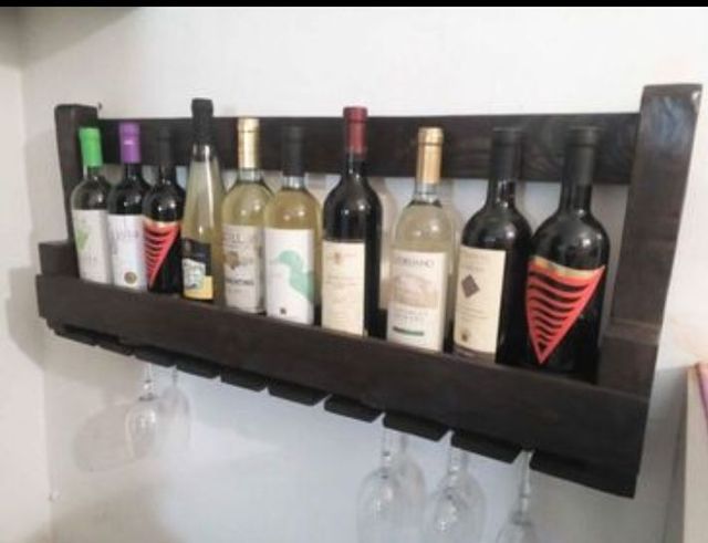 Portabottiglie in legno colore noce 