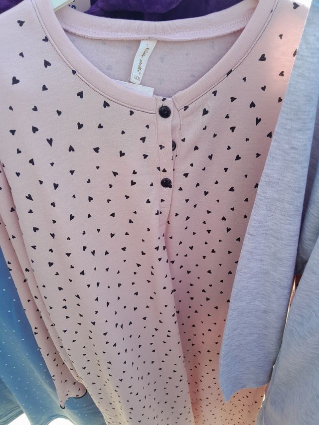 Camisón de algodón forrado