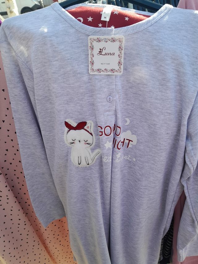 Camisón de algodón forrado