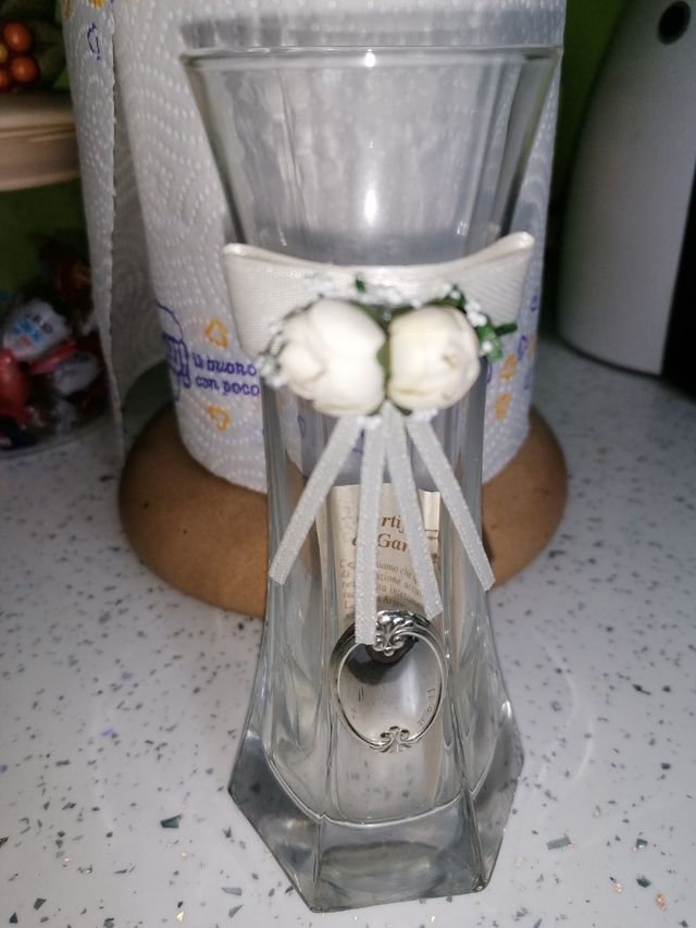 Bomboniera con inserto argento