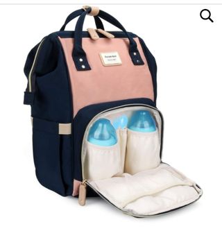 Mochila maternidad azul y rojo