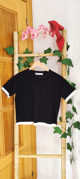 Blusa nerga, mujer , zara