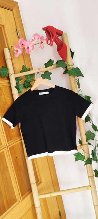 Blusa nerga, mujer , zara