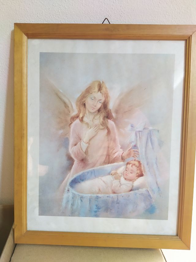 Quadro per cameretta con angelo custode 