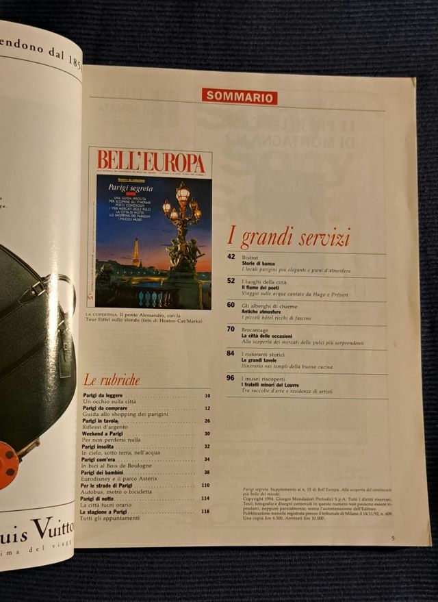 Rivista Bell'Europa Parigi segreta