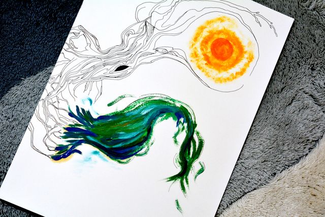 The Upside-Down World, Dipinto ad olio