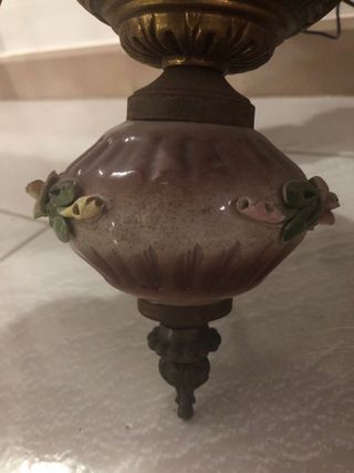 lampadario ottone e ceramica 5 luci