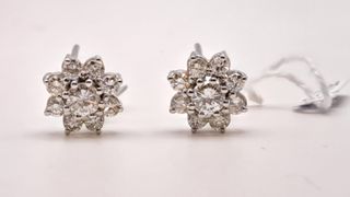 Pendientes Oro 18K Blanco con Diamantes