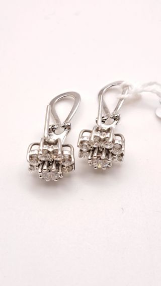Pendientes Oro 18K Blanco con Diamantes