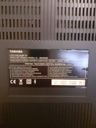 Televisor Toshiba modelo 26A3030D