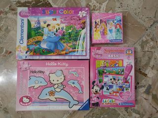 Set 4 Giochi per bambini. 3 Puzzle e 1 Sapientino.