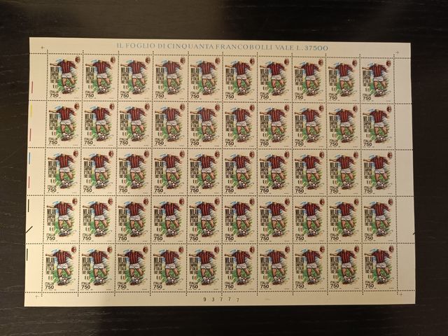 Foglio intero Milan 92/93