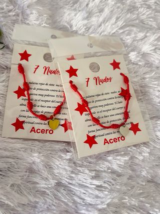 Pulseras 7 nudos acero pack 2 – protección y buen