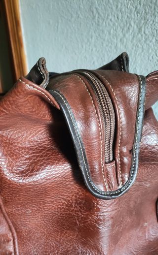 Maleta / bolsa de viaje grande cuero Nobuck