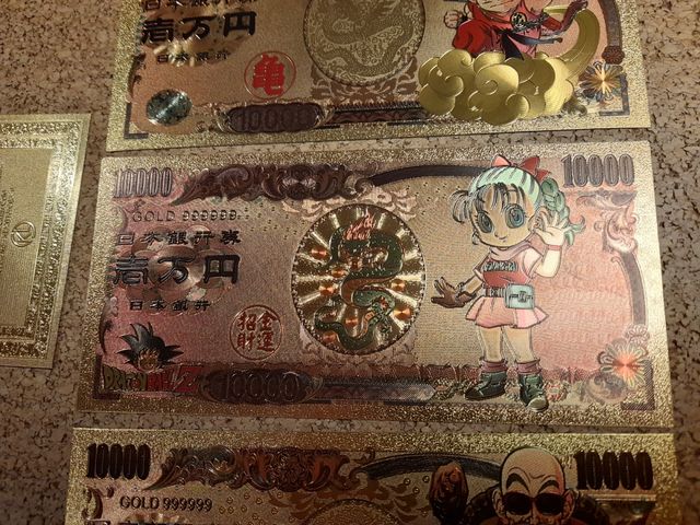 Billetes oro Yen Nippon Ginko Dragon Ball