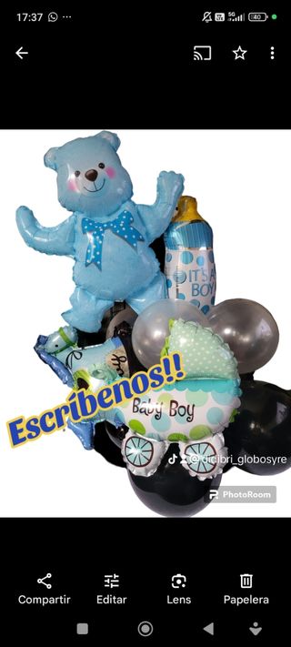 Tarta de pañales baby shower  Bouquet/arco globos