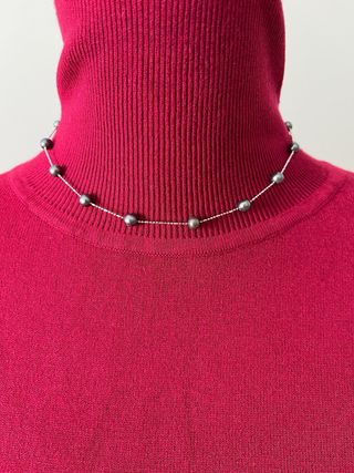 collier di perline  naturali placcato oro 18k