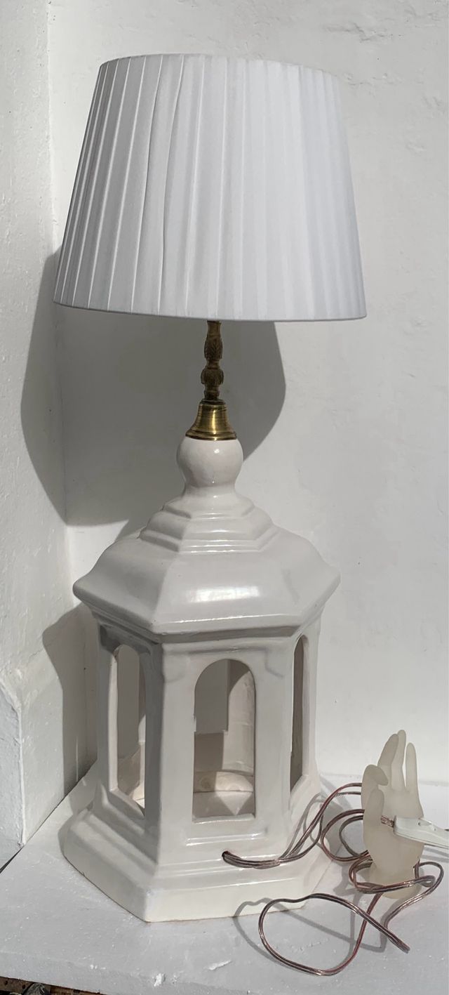 candeeiro duplo em cerâmica