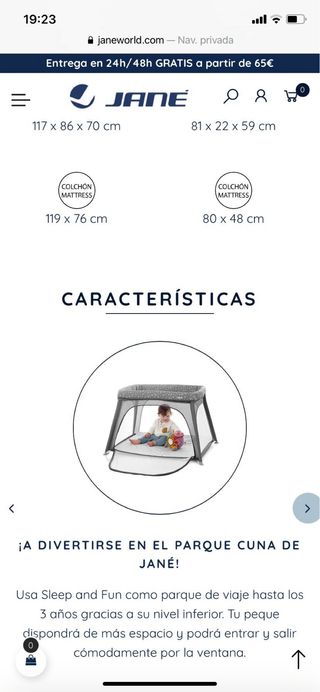 cuna parque viaje Jané