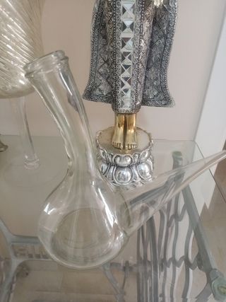 porrón vino antiguo vidrio