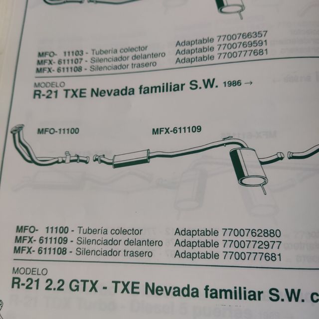 Silencioso Intermedio Renault 21
