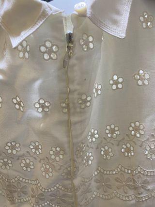 VESTIDO COMUNION 2ª PUESTA DE ALGODON Y PERFORADO
