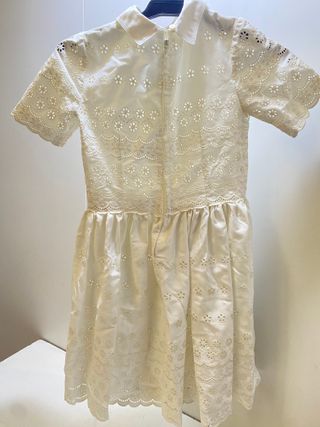 VESTIDO COMUNION 2ª PUESTA DE ALGODON Y PERFORADO
