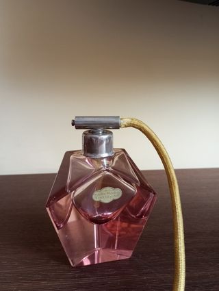 Juego de tocador cristal rosa vintage