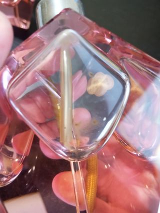 Juego de tocador cristal rosa vintage