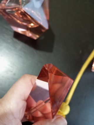 Juego de tocador cristal rosa vintage