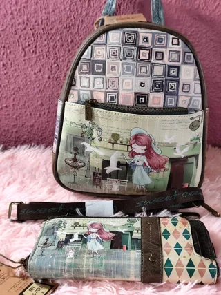 BOLSO MOCHILA Y CARTERA SWEET CANDY
