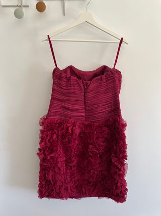 Vestido corto de fiesta palabra de honor