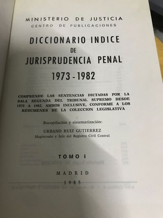 Diccionario Indice de Jurisprudencia Penal