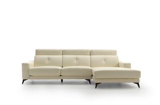 SOFA CHAISELONGUE EN PIEL BEIGE