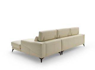 SOFA CHAISELONGUE EN PIEL BEIGE