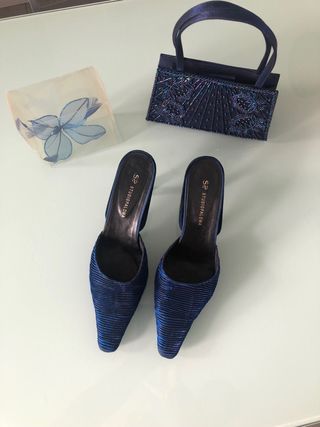 lote zapatos, bolso y tocado