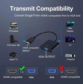 cable VGA para HDMI, TV, televisor, consola