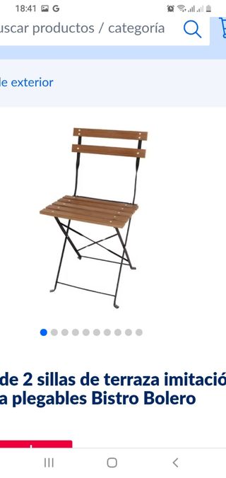 Se vende juego 2 sillas plegable hierro y madera