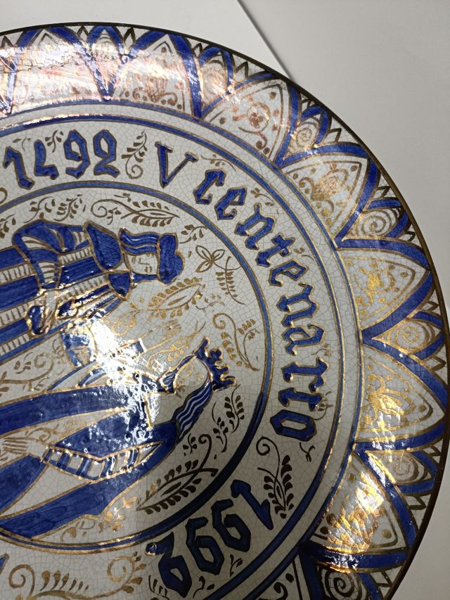 Plato cerámica conmemoración santangel