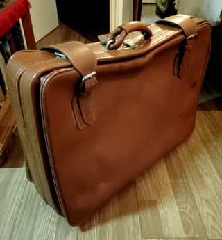 Maleta vintage de cuero grande