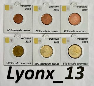 1, 2, 5, 10, 20 y 50 centimos 🇻🇦 Vaticano 2019