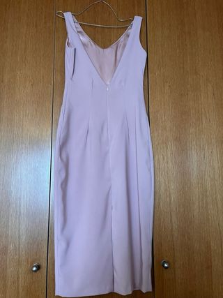 Vestido fiesta con chaqueta rosa