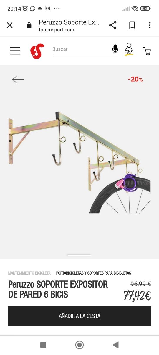 Supporto per 6 biciclette