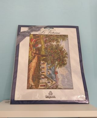 Kit/Quadro mezzo punto fantasia 20x25 cm in Cotone