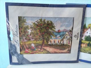 3 PZ. Kit/Quadro Mezzo Punto Fantasia